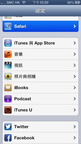 iOS Safari setting 5