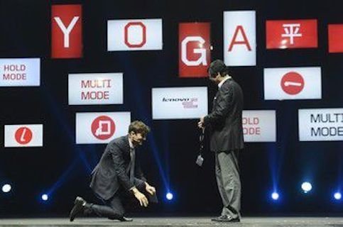 Jobs actor Kutcher kneel to thank Yang