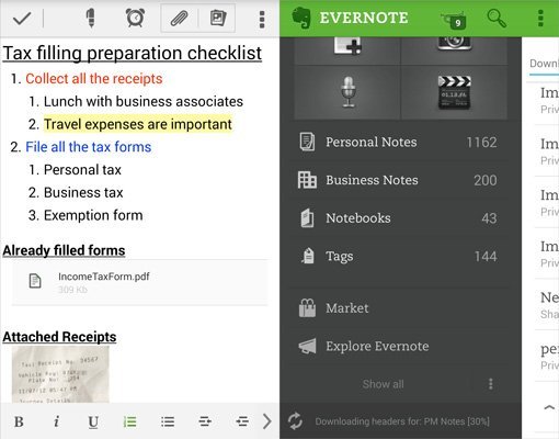 evernote android update
