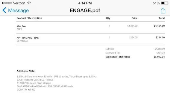 mac pro 2013 business quote