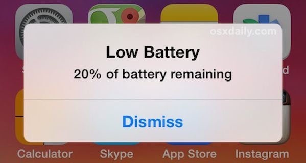 low battery warning iphone
