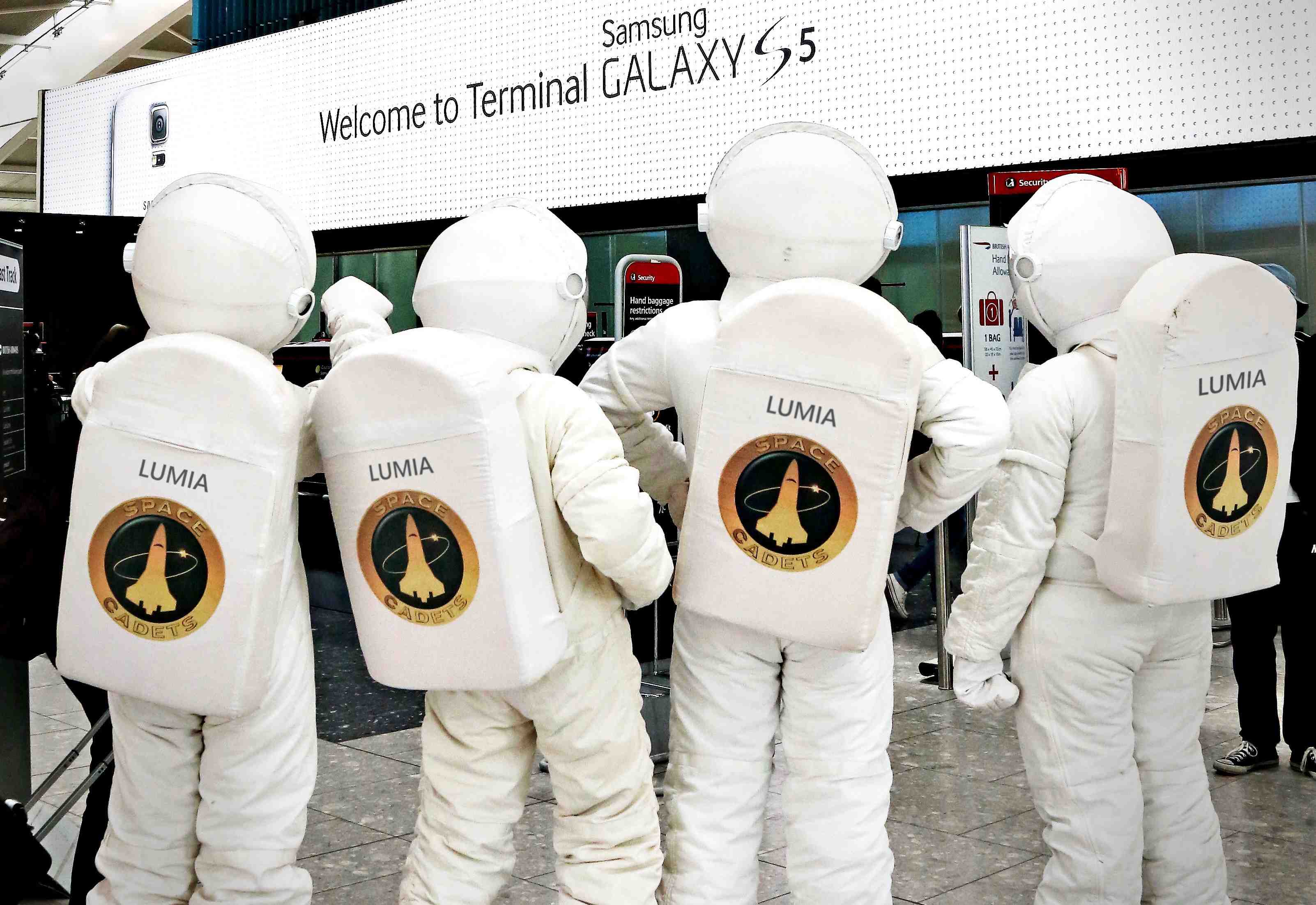 Microsoft Devices give a tongue in cheek reaction to the advertising takeover of Heathrow Terminal 5 by sending astronauts in search of the elusive flight to the