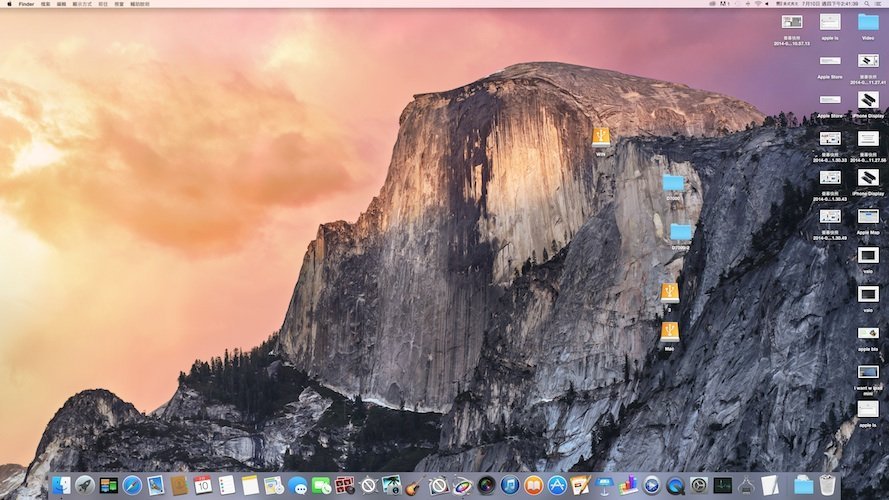OS X 10.10 dock