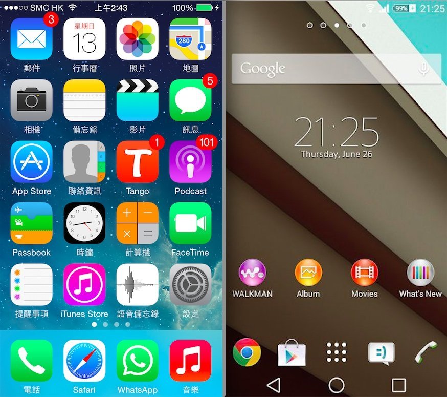 iOS 8 vs Android L 2