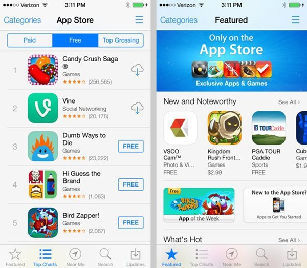 ios 7 app store