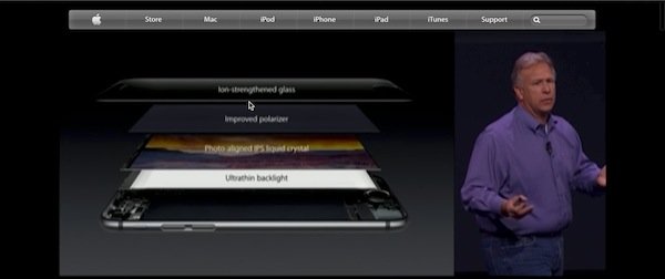 ▲在發佈會中沒有提到 iPhone 6 Plus 及 iPhone 6 並沒有用藍寶石玻璃。