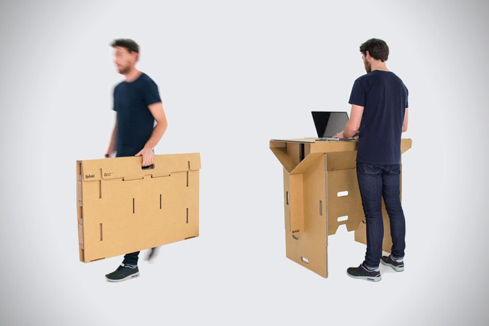 Refold Portable Cardboard Standing Desk 1