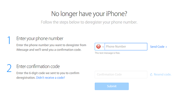 register phone number with imessage for android