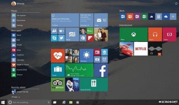 ▲就現下公佈，Windows 10 介面設計可以平衡到平板和 PC 使用需要。