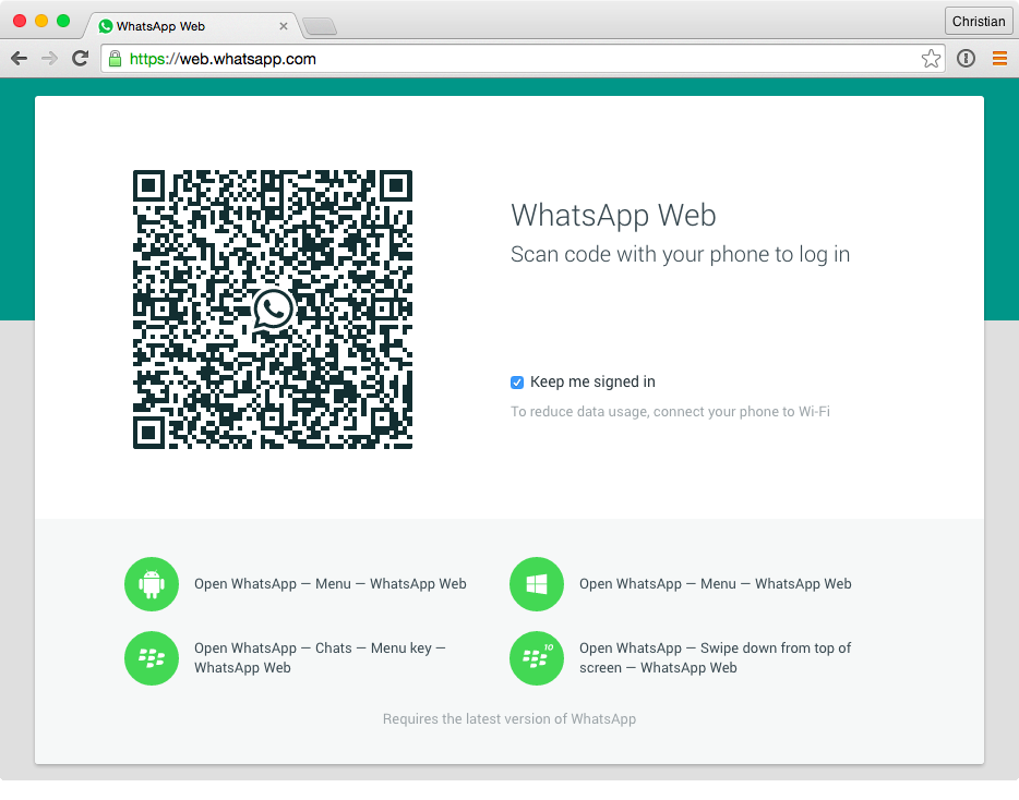 WhatsApp web app screenshot 001