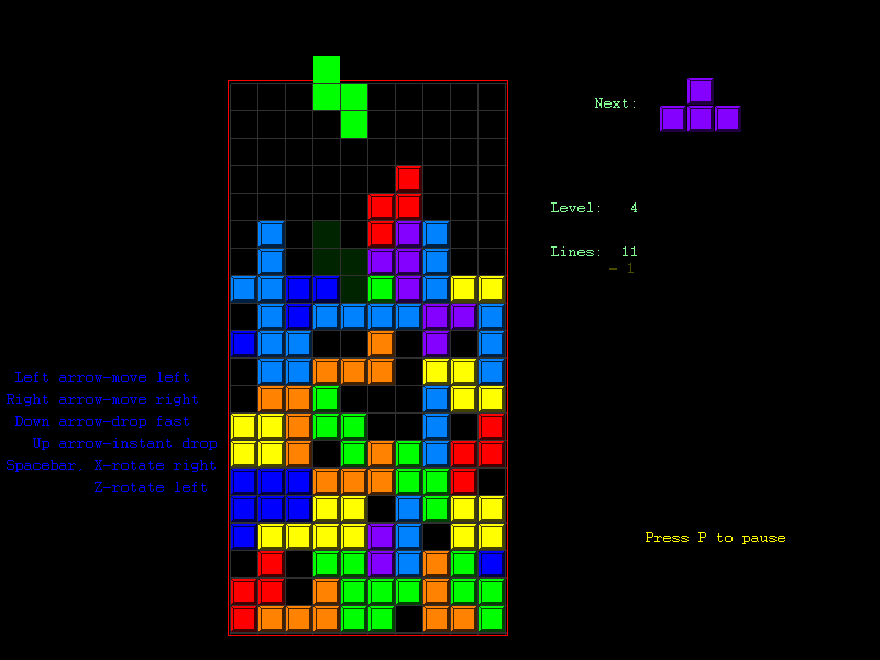 fullscreen tetris