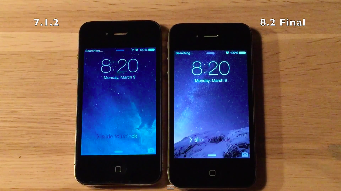 ios 8 2 vs 8 1 3 vs 7 1 2 in iphone 4s and 5 00