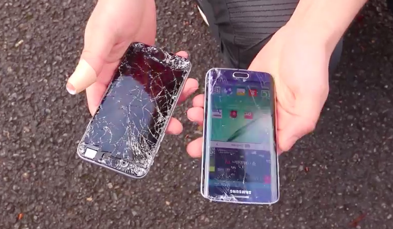 Samsung Galaxy S6 Edge VS iPhone 6 Drop Test 2