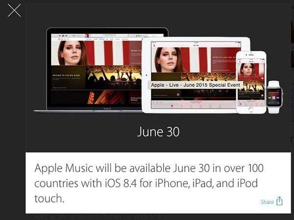 apple music launch date