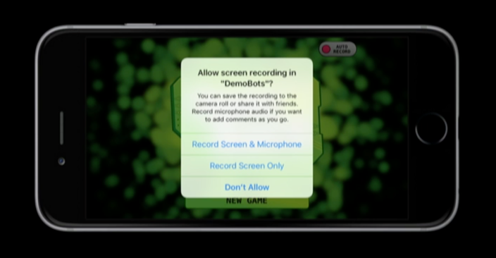 iOS 9 ReplayKit screen recording