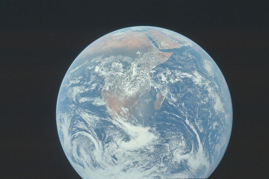 ▲飛往月球前從太空船拍攝地球