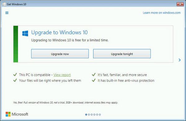 windows 10 update notice