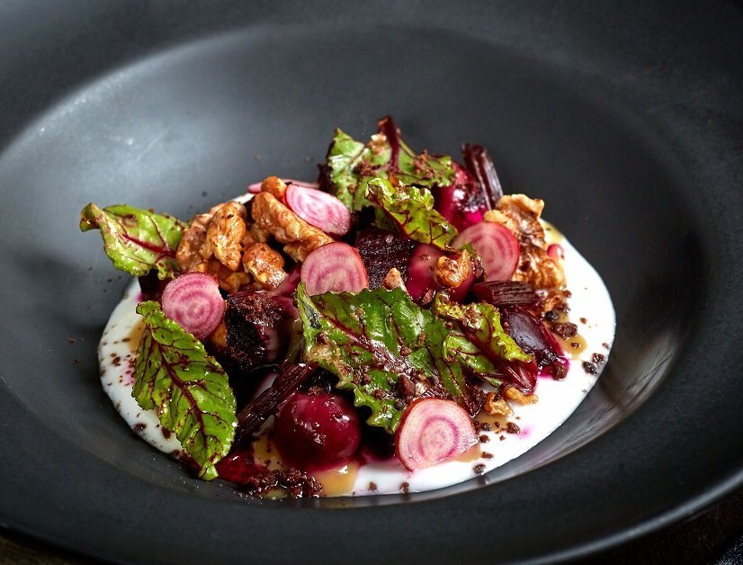 208_Poached Beetroot pickled stem whipped goats curd toasted walnuts_Crop