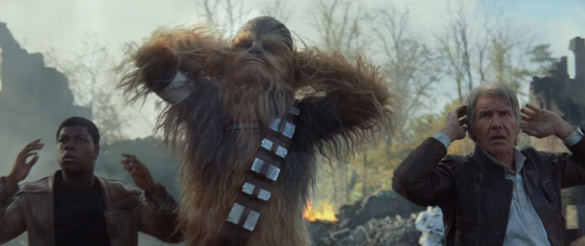 Star Wars 7 Trailer 3 Halo Solo Finn Chewbacca Surrender