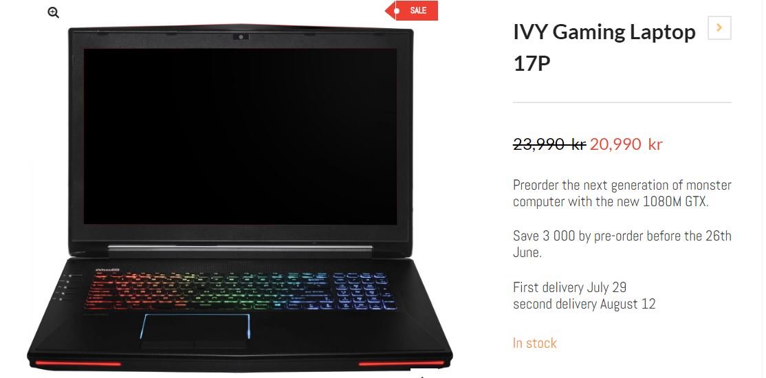 IVY Gaming Laptop 17P with GTX 1080M