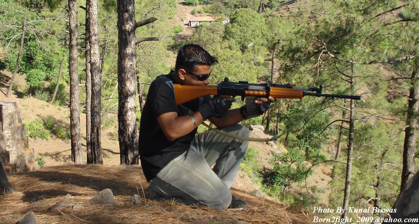Man with a Indian 5.56mm Insas Rifle
