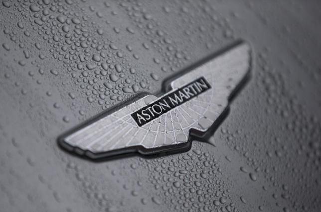 The badge of an Aston Martin DB10 is displayed at a UK Trade and Investment event in London, Britain October 21, 2015. REUTERS/Neil Hall