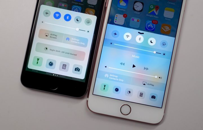 左方為 iOS 10，右方為 iOS 9