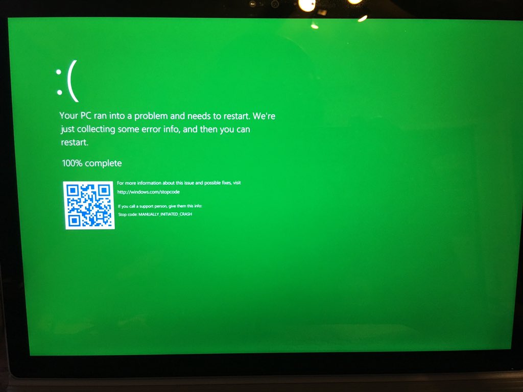 windows 10 preview blue screen have been turned into green 00