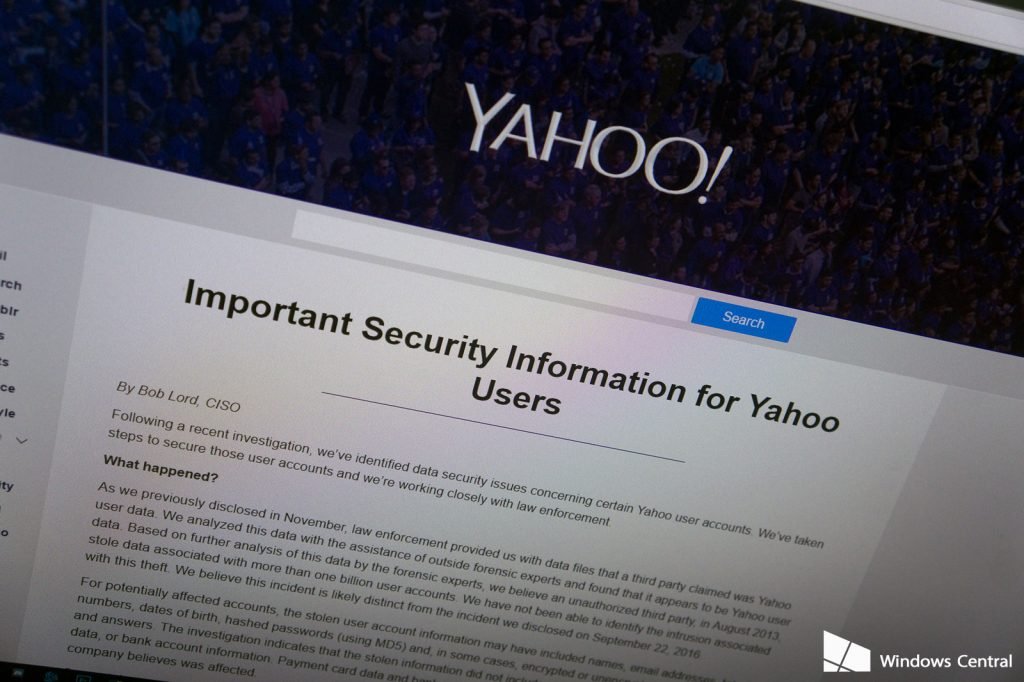 yahoo account compromised
