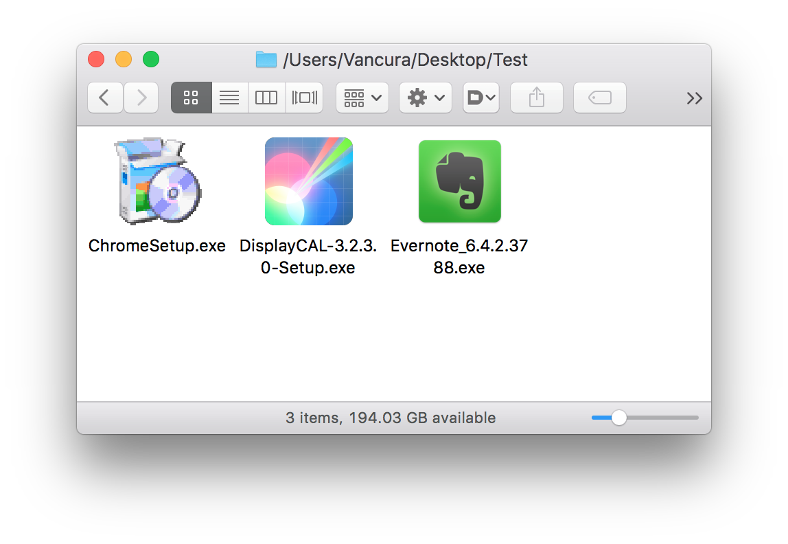 macOS Sierra 10.12.4 Windows exectuables in Finder 1