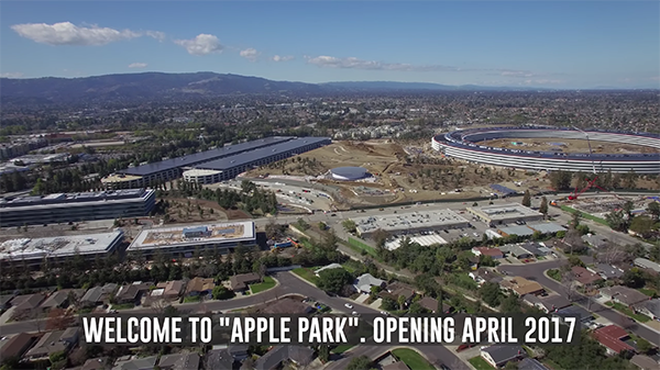 apple park 4k drone footage 01