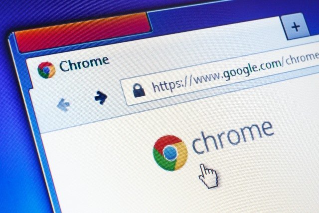chrome browser logo close up