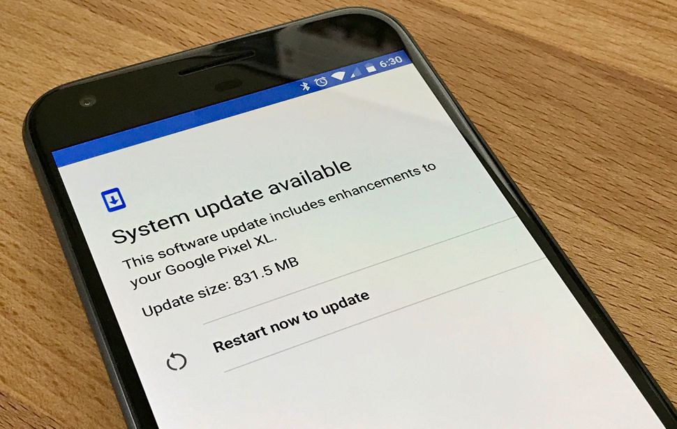 google pixel software update restart