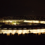apple park drone video at night 03