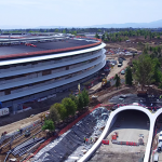 apple park drone video at night 07