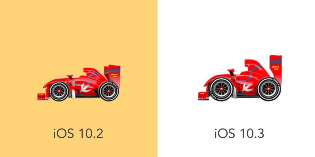 racing car ios 10.3 emoji emojipedia