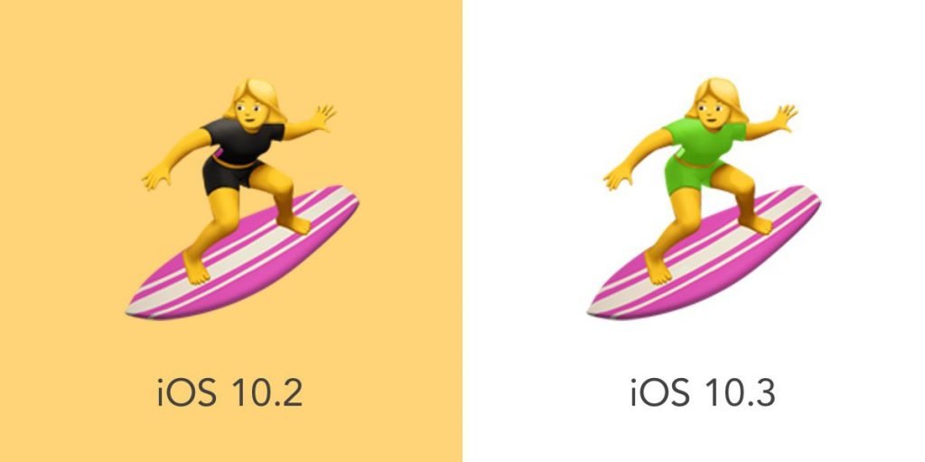 woman surfer ios 10.3 emoji emojipedia