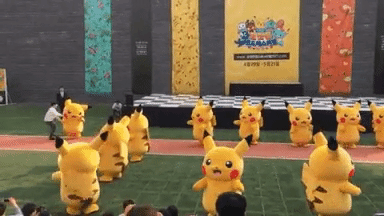 pikachu is deflating and someone drag it offstage 02