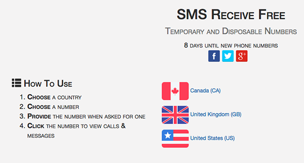 sms receive free for verify and register 01