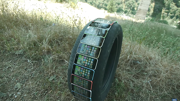 iphone 5c tire rolling down cliff 00