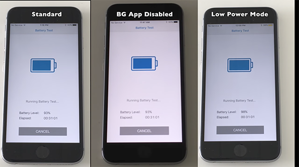 iphone battery test low power mode vs background app refresh 00