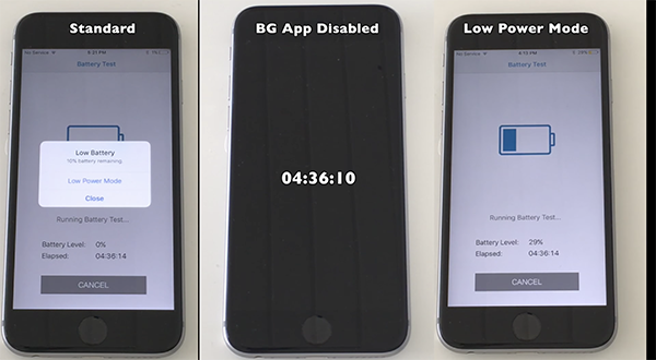 iphone battery test low power mode vs background app refresh 01