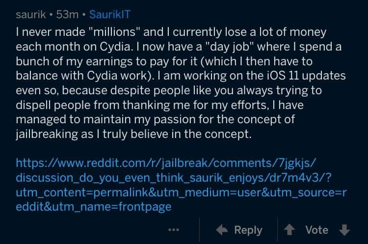 saurik said cydia may support ios 11 later 01