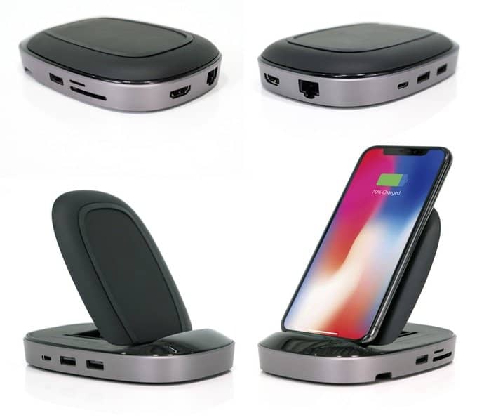 sanyo hyperdrive usb c hub with 7 5w qi wireless charger 10