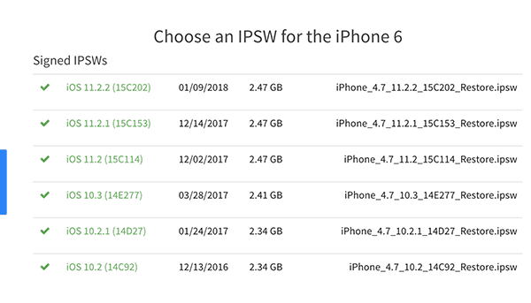 some ios device can downgrade ios 10 from ios 11 by ipsw 01