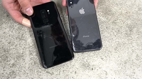 iphone x vs galaxy s9 drop test 02