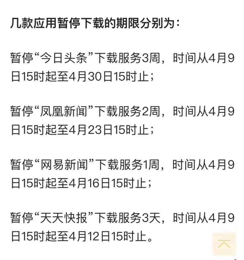 chinese gov halted 4 news app 01