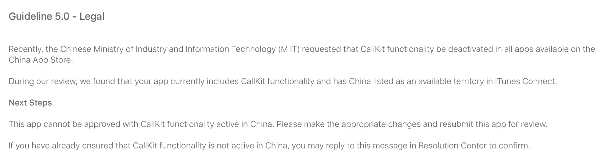 chinese app store ban callkit api 01a