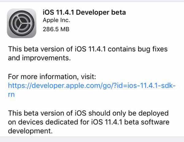 ios 11 4 1 beta 1 developer beta 01