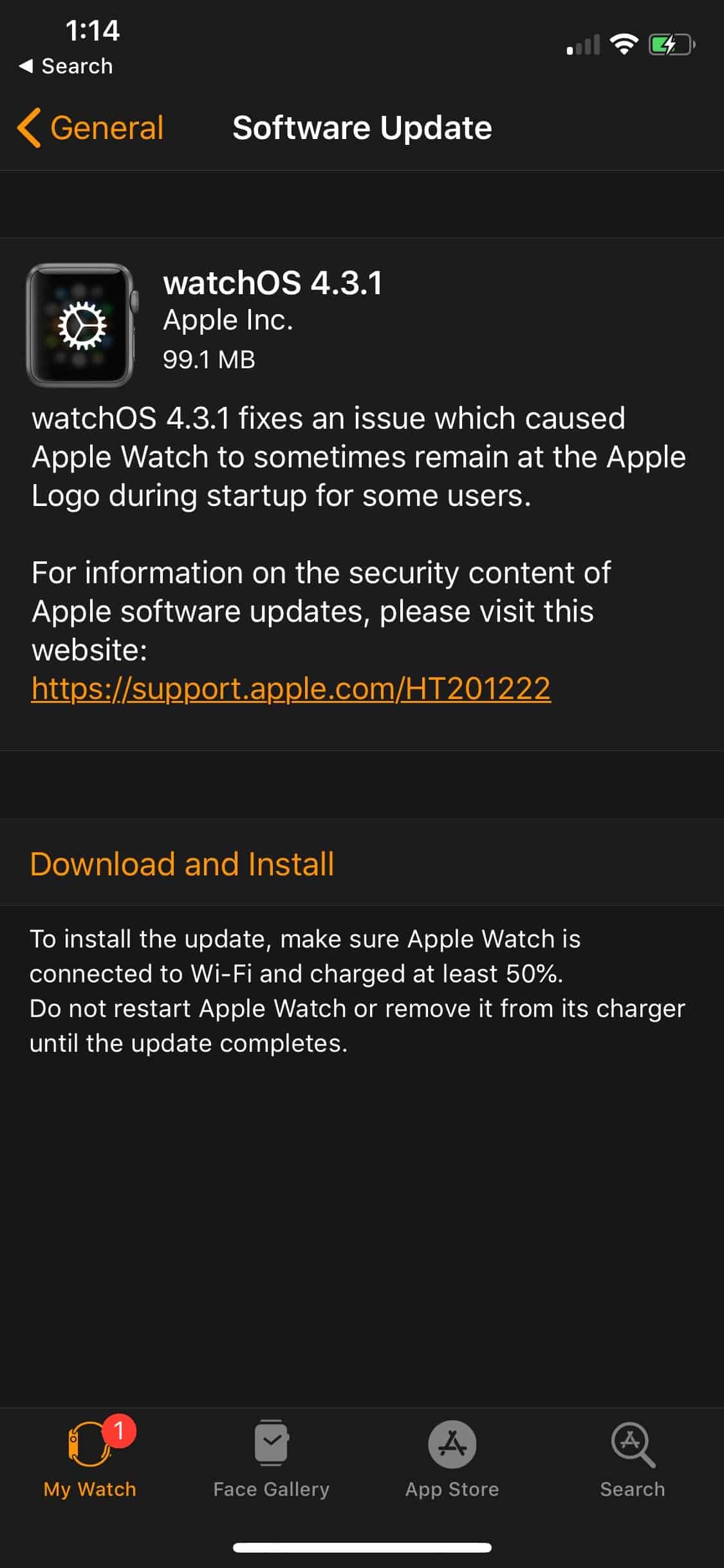 watchos 4 3 1 warns you watchos 1 app will not launched later 01